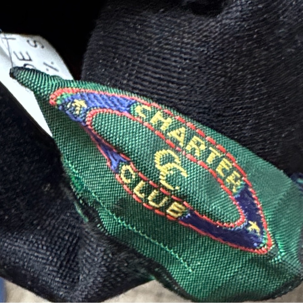 Charter Club Blue Leather Silk Lined above the Wrist Vintage Gloves, size 7 - Picture 2 of 3